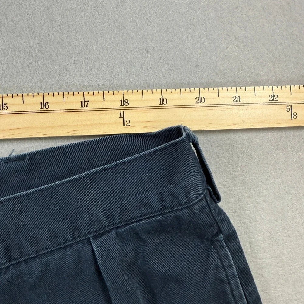 Vintage Polo Ralph Lauren Tyler Short Mens 42 Navy Pleated Chino Cotton Preppy